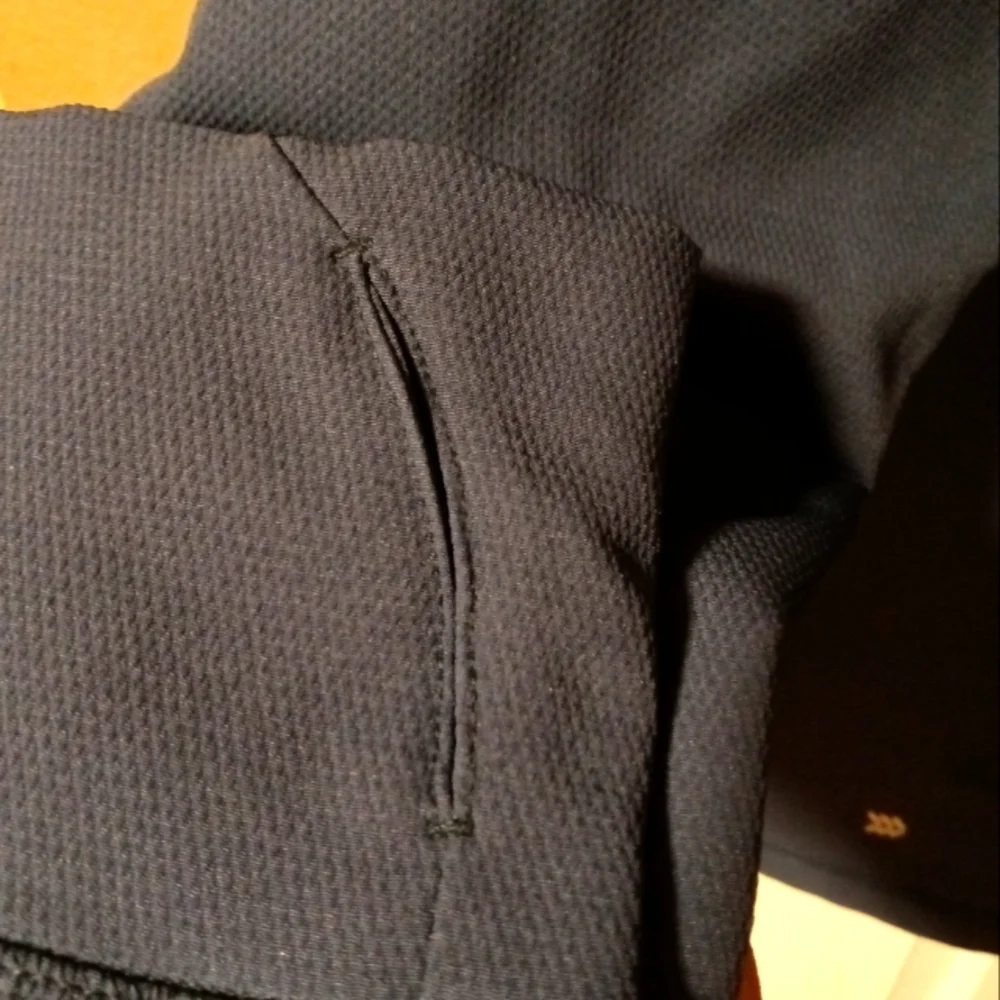 All In Motion Woven Fleece Jacket BLUE Stretch Water Repellant Thumb Holes Sz L - Picture 9 of 9